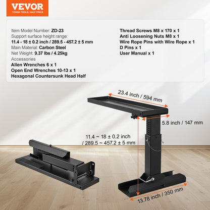 Ladder Levler, 23.4 L x 11.4-18 in H Support Surface, Steel Ladder Leveling Tool, Folding Pitch Hopper, Stair Ladder Stabilizer Easy to Use,Extension Ladder Accessories for Uneven Ground