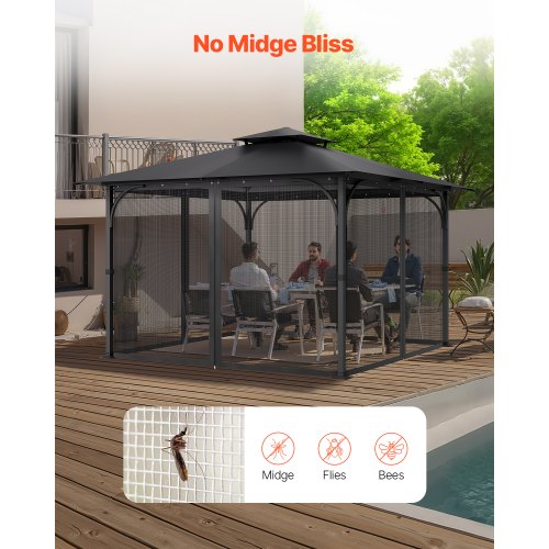 Replacement netting for pavilions, netting for 10x10x 6.7 ft patio, netting only | EU