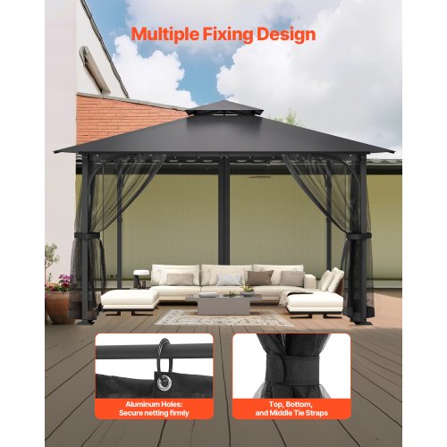 Replacement netting for pavilions, netting for 10x10x 6.5 ft patio, netting only | EU