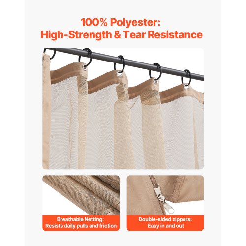 Replacement net for pavilions, net for 2.5x3.7x1.7 m patio, net only | EU