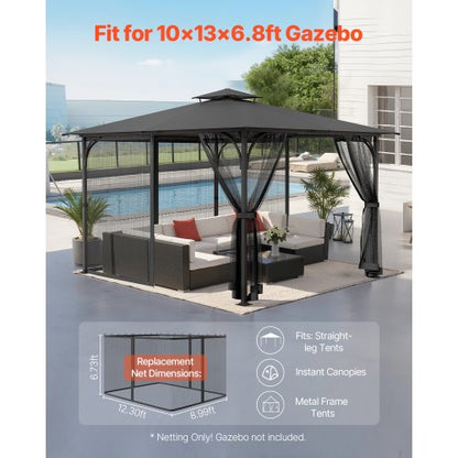 Replacement netting for pavilions for 25x3.3x1.8 m patio, netting only | EU