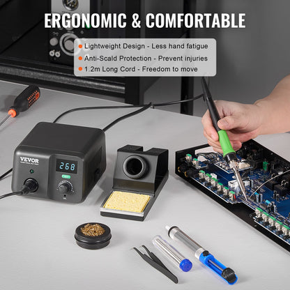 Lötkolbenstation, 70 W, LCD-Display, Lötstationen-Set, 122 °F–932 °F