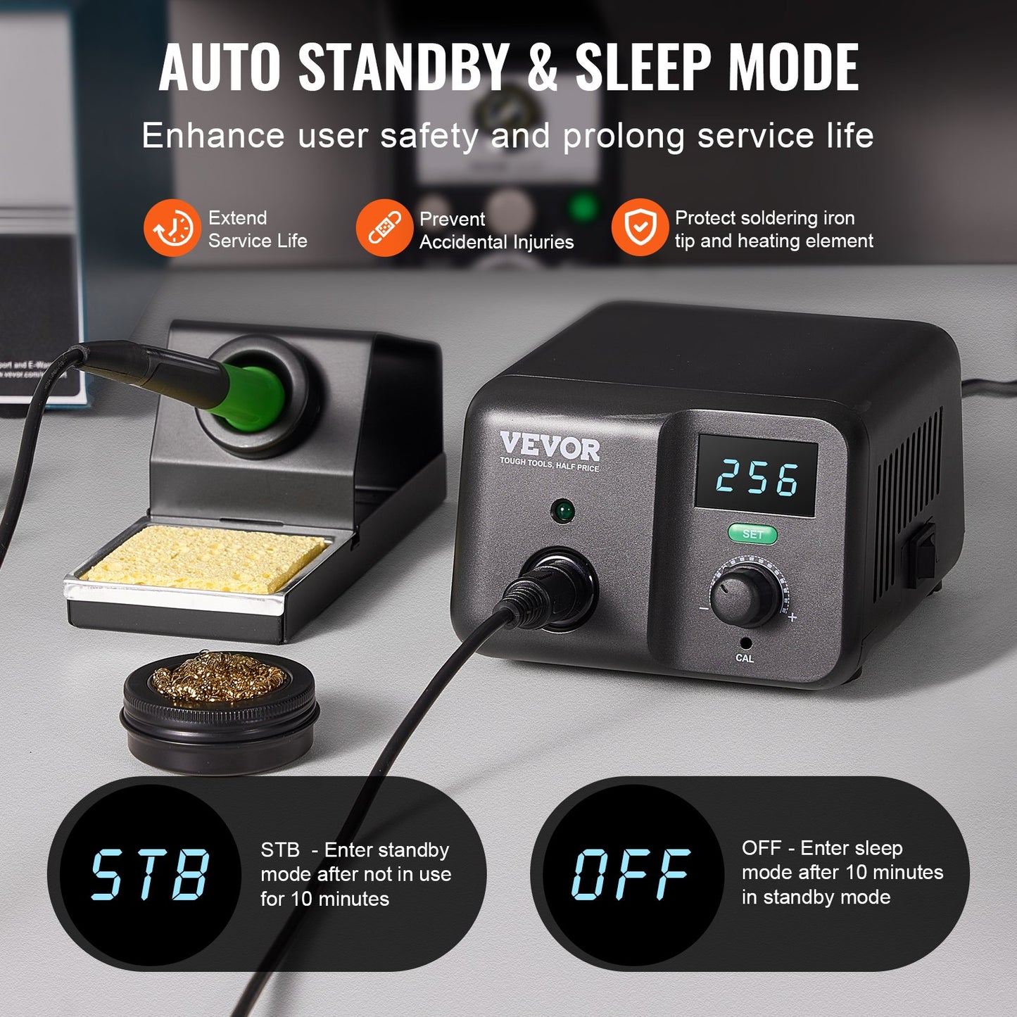 Lötkolbenstation, 70 W, LCD-Display, Lötstationen-Set, 122 °F–932 °F