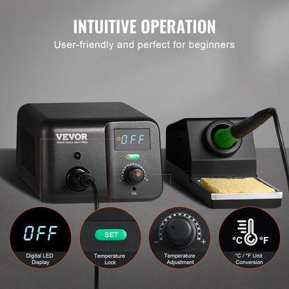 Lötkolbenstation, 70 W, LCD-Display, Lötstationen-Set, 122 °F–932 °F