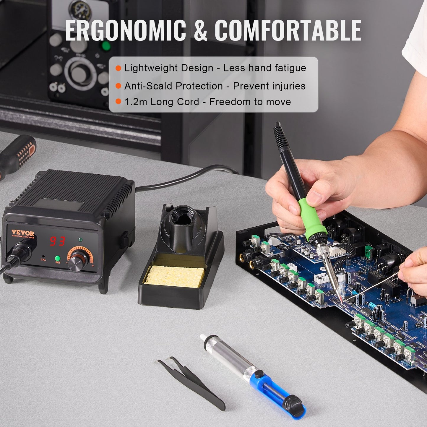 Lötkolbenstation, 75 W, LCD-Display, Lötstationen-Set, 122 °F–932 °F