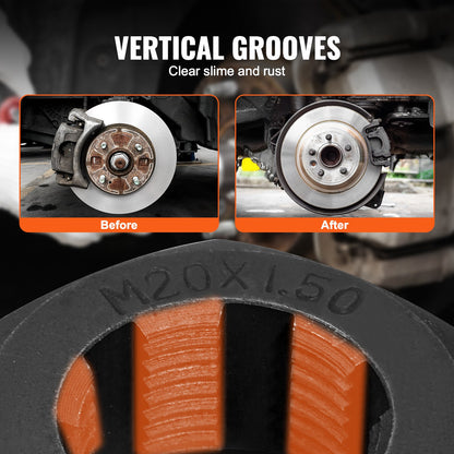 10-Piece Axle Spindle Thread Chaser Set, Metric M20 M22 M24 and UNF 13/16" 3/4" Thread Restorer Tool, Rethreading Tool Kit with Extension Bar, Hex Wrench, Storage Case, for Damaged Axle Spindles