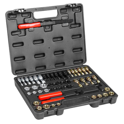 49PCS Thread Tapping Set UNC UNF Metric Thread Restoration Tool Rethreading
