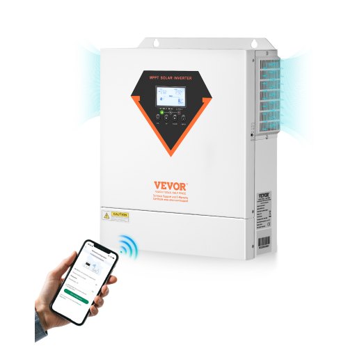 Hybrid Solar Inverter, 3500W, All in One Pure Sine Wave Power Inverter Charger, 24V DC to Single-Phase 220/230V AC, with Built-in 100A MPPT Solar Controller, for Off-Grid System Lead Acid Lithium Battery