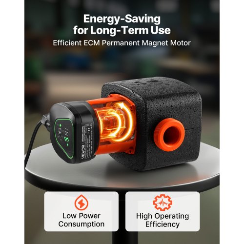 LPS25-11PA/180 Högeffektiv cirkulationspump, 117 LPM, 11 M maxlyft Gjutjärns varmvattencirkulationspump, gängad anslutning, backventil, tyst drift, för värmesystem i hemmet |  EU