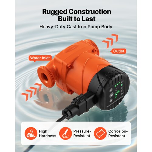 LPS25-4BP/130 Högeffektiv cirkulationspump, 42 LPM, 4 m maxlyft Gjutjärns varmvattencirkulationspump, gängad anslutning, backventil, tyst drift, för värmesystem i hemmet |  EU