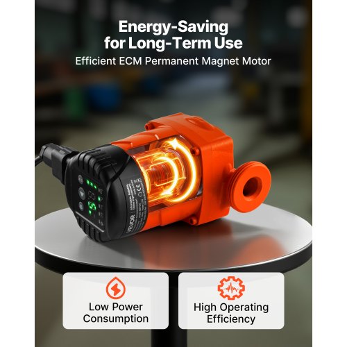 LPS25-4BP/130 Högeffektiv cirkulationspump, 42 LPM, 4 m maxlyft Gjutjärns varmvattencirkulationspump, gängad anslutning, backventil, tyst drift, för värmesystem i hemmet |  EU