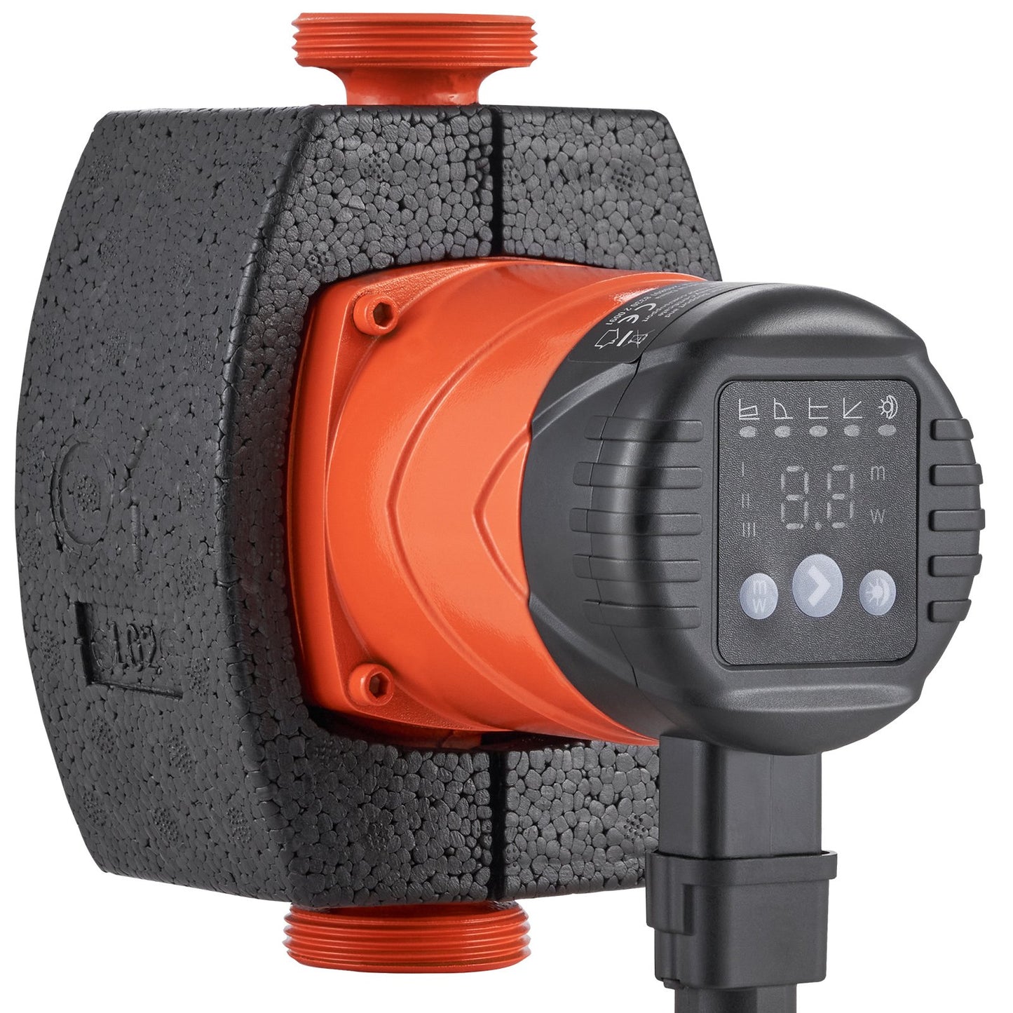 Warmwasser-Umwälzpumpe, energieeffizient, hocheffiziente Umwälzpumpe, ECM-Permanentmagnetmotor, 220 V, 22 W, 50 l/min maximale Durchflussrate, 4 m maximale Förderhöhe, 1-1/2 Zoll Gewindeanschluss, 5 intelligente Steuerungsmodi, geräuscharm