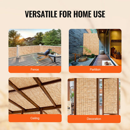 Schilfzaun, Sichtschutz für Hinterhof und Landschaftsbau, 4,9 x 1,2 m