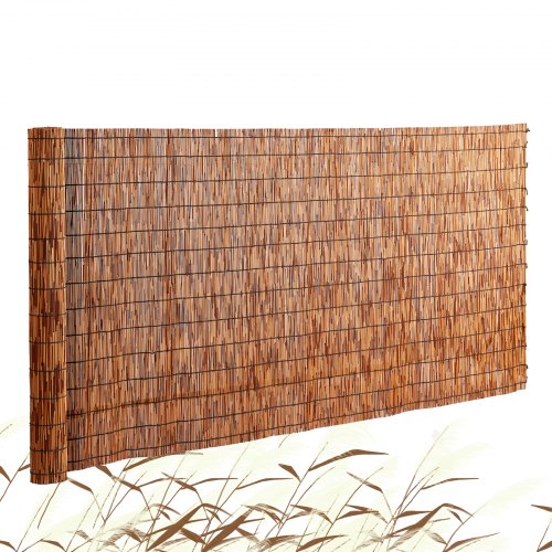Natural Reed Fencing, 5.5 ft x 16.4 ft, Reed Screen Curtain Balcony Reed Fence Roll for Outdoor Backyard Patio, Decorative Fence for Backyard Garden Fencing Divider, Privacy Screen Panel, Brown