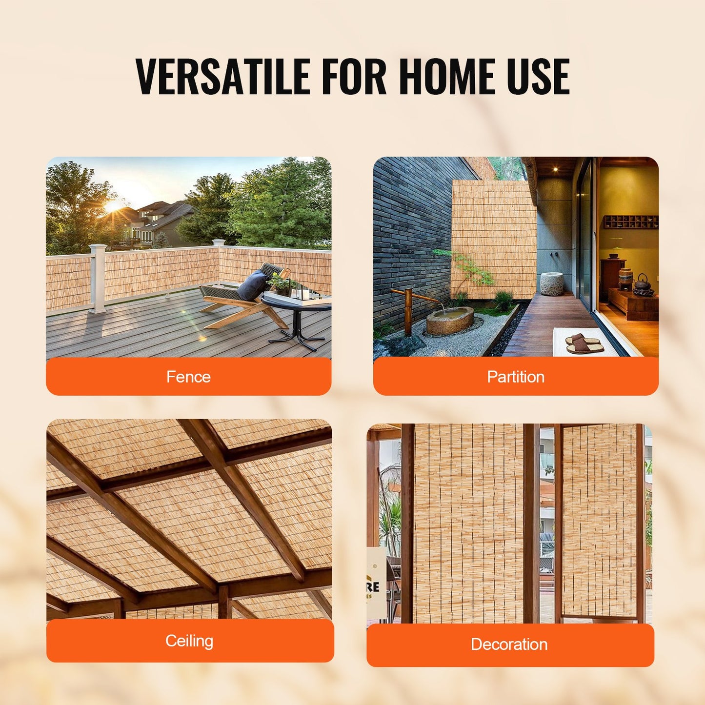 Reed Fence Bakgård Landscaping Sekretess Blind stängselskärm 9,8 tum x 3,3 tum