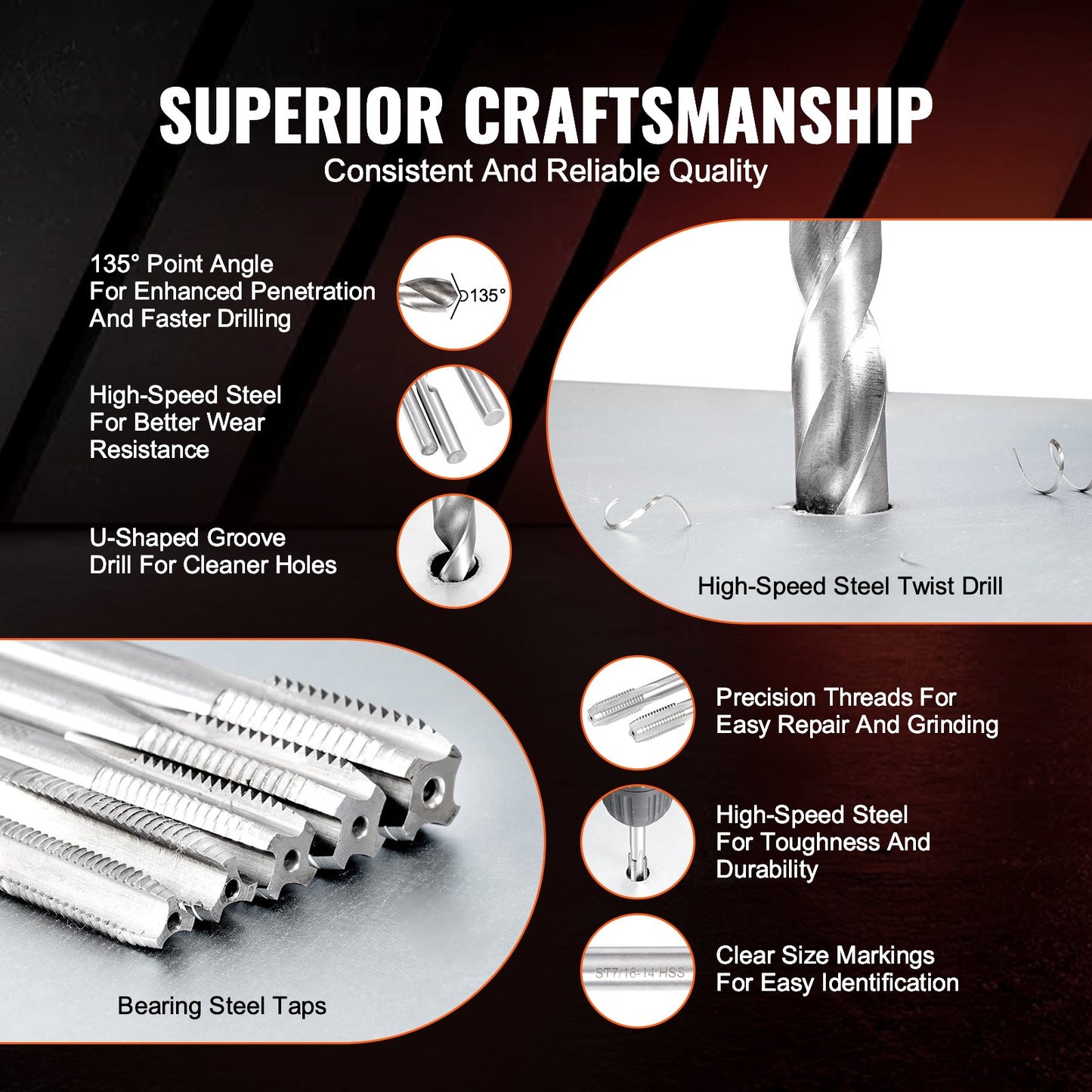 Helicoil Gewindereparatursatz, 338-teiliger SAE- und metrischer Gewindeschneidwerkzeugsatz