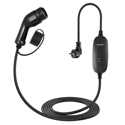 Tragbares Ladegerät für Elektroautos, Typ 2, 10 A, Ladegerät für Elektrofahrzeuge, 6 Meter langes Ladekabel mit 3-poligem UK-Stecker, IP66, maximale Wasserdichtigkeit, 3 kW, 250 V, IEC 62196-2, Heim-Ladestation für Elektrofahrzeuge mit Tragetasche, CE