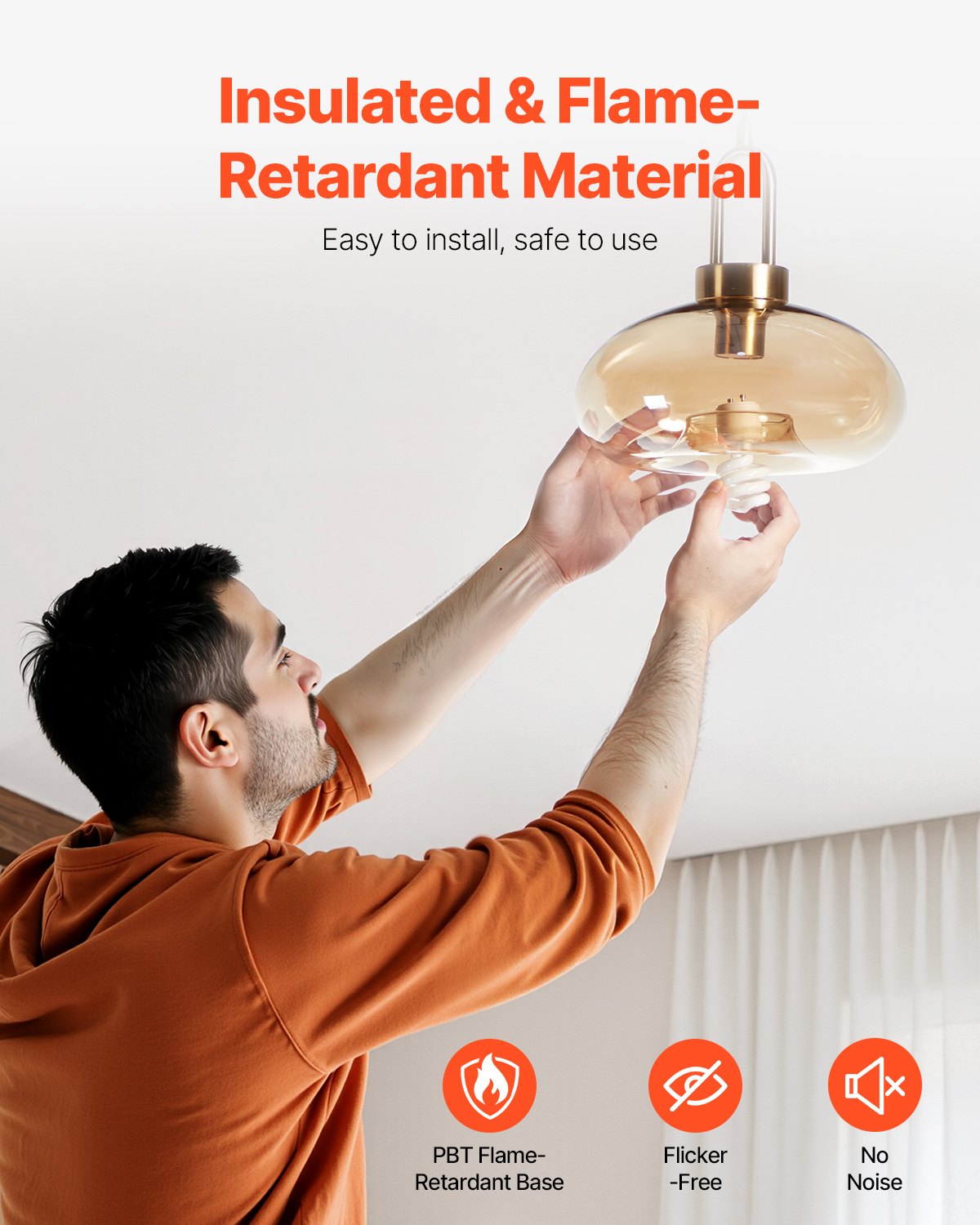 4-Pack CFL Light Bulbs, 13W Compact Fluorescent Spiral Bulbs with 2700K Warm Light, 900lm Luminous Flux, Twist and Lock GU24 Base, Ideal for Bedrooms, Study Rooms, Living Rooms, Commercial Use