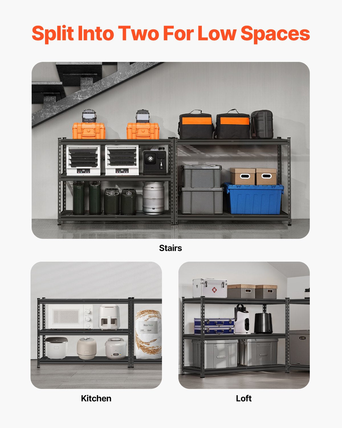 Storage Shelves 5-Tier Adjustable Heavy Duty Garage Shelf 2500 lbs