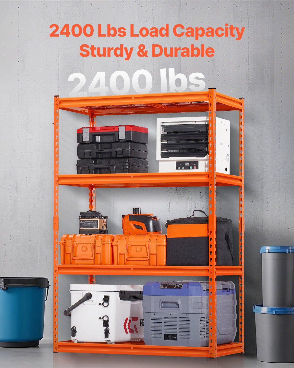 Storage Shelves 4-Tier Adjustable Heavy Duty Garage Shelf 2400 lbs