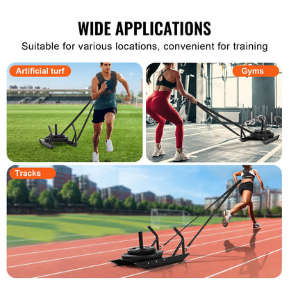 Gewicht Power Pull Push Schlitten Fitness Kraft Geschwindigkeit Training Schlitten Schwarz