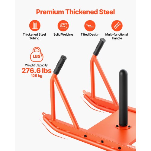 Viktkälke, Stålkraftkälke, Fitness Styrketräningskälkar för Atletisk Träning Hastighetsförbättring, Träningsutrustning med Handtag, Kompatibel med 25/51 mm Viktskivor, Orange |  EU