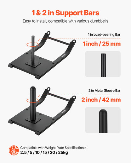 Weight Sled, Steel Power Sled, Fitness Strength Training Sleds for Athletic Exercise Speed Improvement, Workout Fitness Equipment with Harness, Compatible with 1/2 in Weight Plates, Black