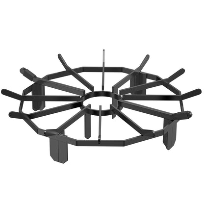 Holzrost, 27 Zoll, robuster Feuerrost mit 6 Stützbeinen, massive pulverbeschichtete Stahlstangen, Holzbrennerhalter für Holzofen und Camping-Feuerstelle im Freien