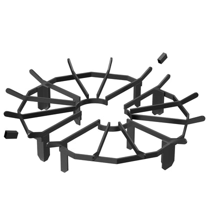 Holzrost, 27 Zoll, robuster Feuerrost mit 6 Stützbeinen, massive pulverbeschichtete Stahlstangen, Holzbrennerhalter für Holzofen und Camping-Feuerstelle im Freien