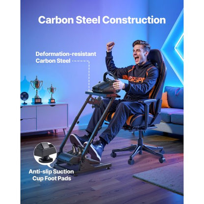 Racing Wheel Stand, Justerbart & Hopfällbart Simulatorställ för Logitech G29 G27 G920 G923, Thrustmaster T300RS T300GT T248 TS-PC TSXW Gaming Cockpit, Pedalsimulator ingår ej |  EU