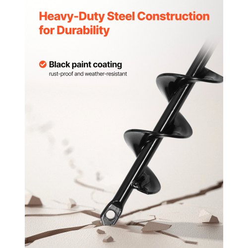 Erdbohrer, 1,57 x 8,67 Zoll, Erdspirale, Pfostenlochgräber, Pflanzwerkzeug