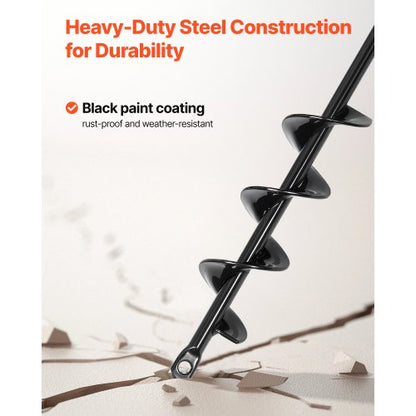 Auger Drill 1.57 x 16.5 Inch Soil Spiral Post Hole Digger Planting Tool