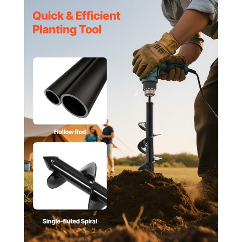 Auger Drill 3.15 x 11.4 Inch Soil Spiral Post Hole Digger Planting Tool