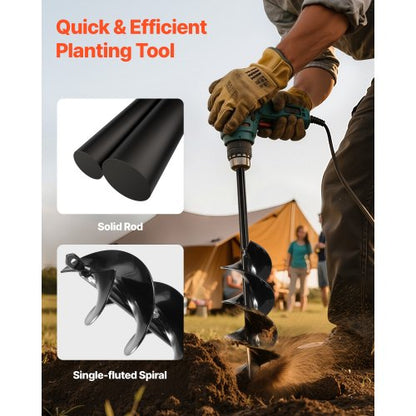 Erdbohrer 3,15 x 16,1 Zoll Erdspirale Pfostenlochgräber Pflanzwerkzeug