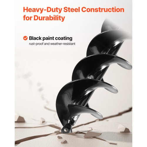 Erdbohrer 3,15 x 16,1 Zoll Erdspirale Pfostenlochgräber Pflanzwerkzeug