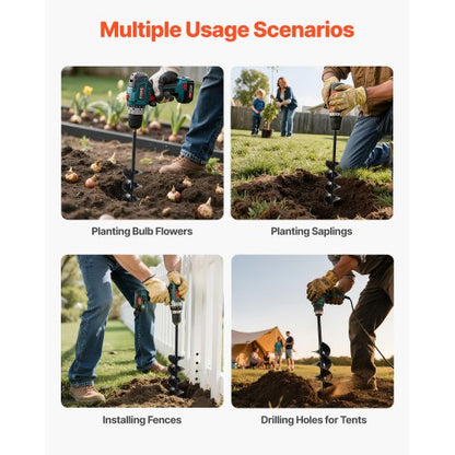 Erdbohrer 3,15 x 16,1 Zoll Erdspirale Pfostenlochgräber Pflanzwerkzeug