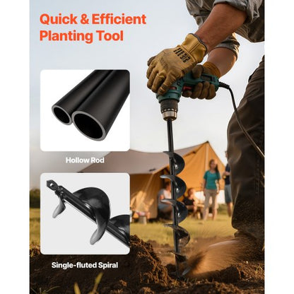 Erdbohrer 3,15 x 23,6 Zoll Erdspirale Pfostenlochgräber Pflanzwerkzeug