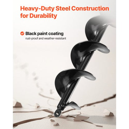 Erdbohrer 3,15 x 23,6 Zoll Erdspirale Pfostenlochgräber Pflanzwerkzeug