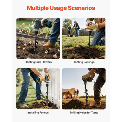 Erdbohrer 3,15 x 23,6 Zoll Erdspirale Pfostenlochgräber Pflanzwerkzeug