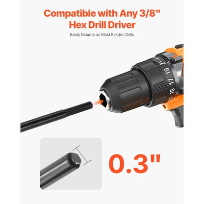 2 pcs. auger drill bits 11.8" and 8.6" earth spiral post hole digger