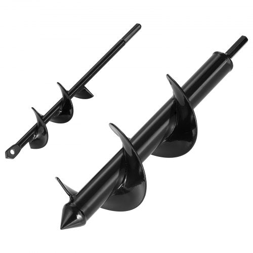 2 pcs. auger drill bits 11.8" and 8.6" earth spiral post hole digger
