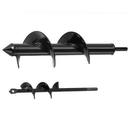 2 pcs. auger drill bits 11.8" and 8.6" earth spiral post hole digger