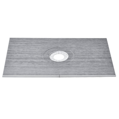 Duschkantsats, 1219x1828 mm duschkorgssats med 160 mm centralt avlopp, lättvikts EPS-duschinstallationssatser med 2 vattentäta dukar, lutningsstavar för duschkar Passar för badrum