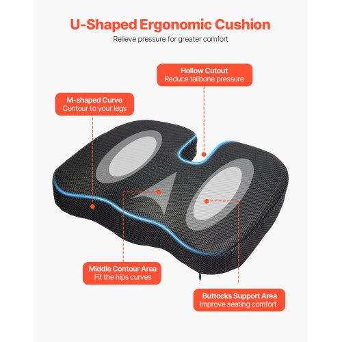 Sitzkissen Kühlendes Gel &amp; Memory Foam Sitzkissen zur Druckentlastung