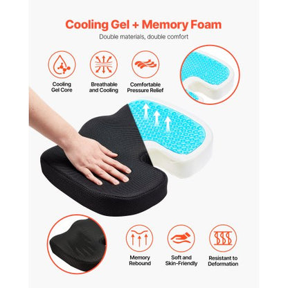Sitzkissen Kühlendes Gel &amp; Memory Foam Sitzkissen zur Druckentlastung