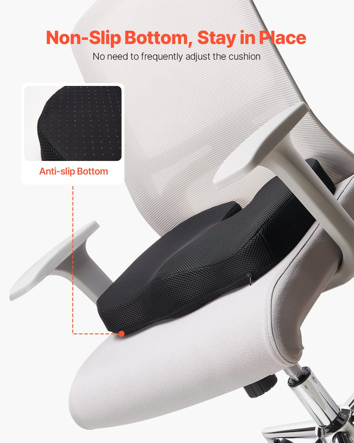 Seat Cushion, Cooling Gel + Memory Foam Seat Cushion, Pressure-Relief Wheelchair Seat Pad with U-Shaped Cutout & Removable Cover, Lightweight and Portable for Travel, Car, Office, Airplane