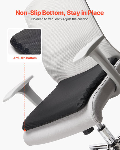 Seat Cushion, Cooling Gel Seat Cushion for Pressure Relief, Soft & Breathable Wheelchair Seat Pad with Removable Cover, Lightweight and Portable for Office, Travel, Car, Airplane