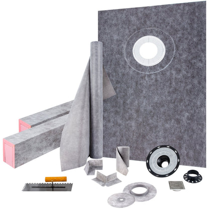 Waterproofing Shower Kit Shower Kit Tray 38''x60'' with offset drain PVC