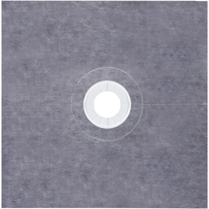 Shower Curb Kit, 48\"x48\" Watertight Shower Curb Overlay with 4\" ABS Central Bonding Flange, 4\" Stainless Steel Grate, 2 Cuttable Shower Curb and Trowel, Shower Pan Slope Sticks Fit for Bathr