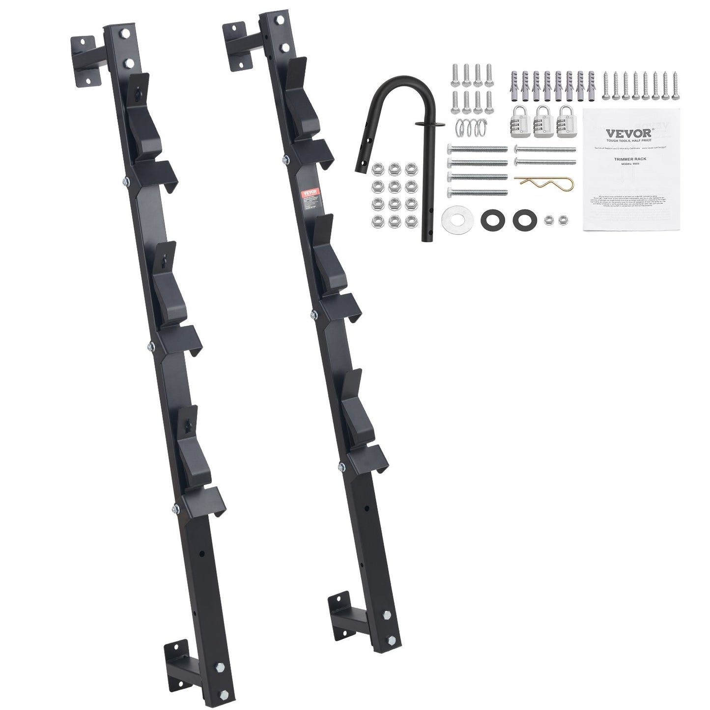 Trimmer-Gestell, 3-Fach-Unkraut-Trimmer-Gestell, Trimmhalter-Anhänger-Gestell mit Passwortschloss aus Zinklegierung, Wandmontage oder Montage auf geschlossenem Anhänger, Landschafts-Unkrautvernichter, Paar